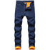 Skinny Men's Straight Pants Basic Brushed Mid Waisted Urban Jeans